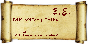 Bánóczy Erika névjegykártya